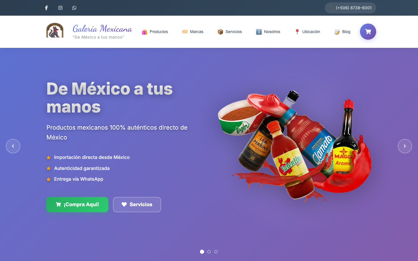 Galería Mexicana storefront homepage
