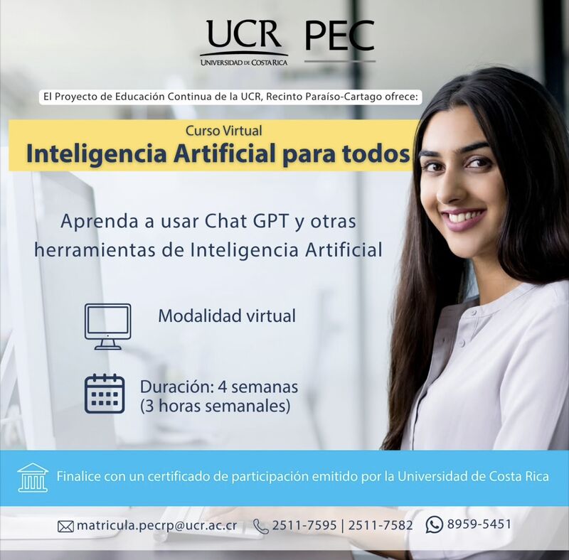 University of Costa Rica AI for Everyone course announcement